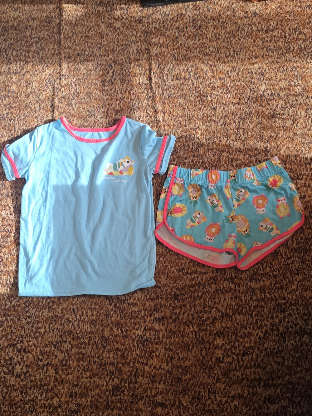 Cat & Jack Light Blue Pajama Set with Pink Trim